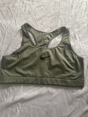 Nike Grey Racerback Dri-FIT Sports Bra with Black Swoosh